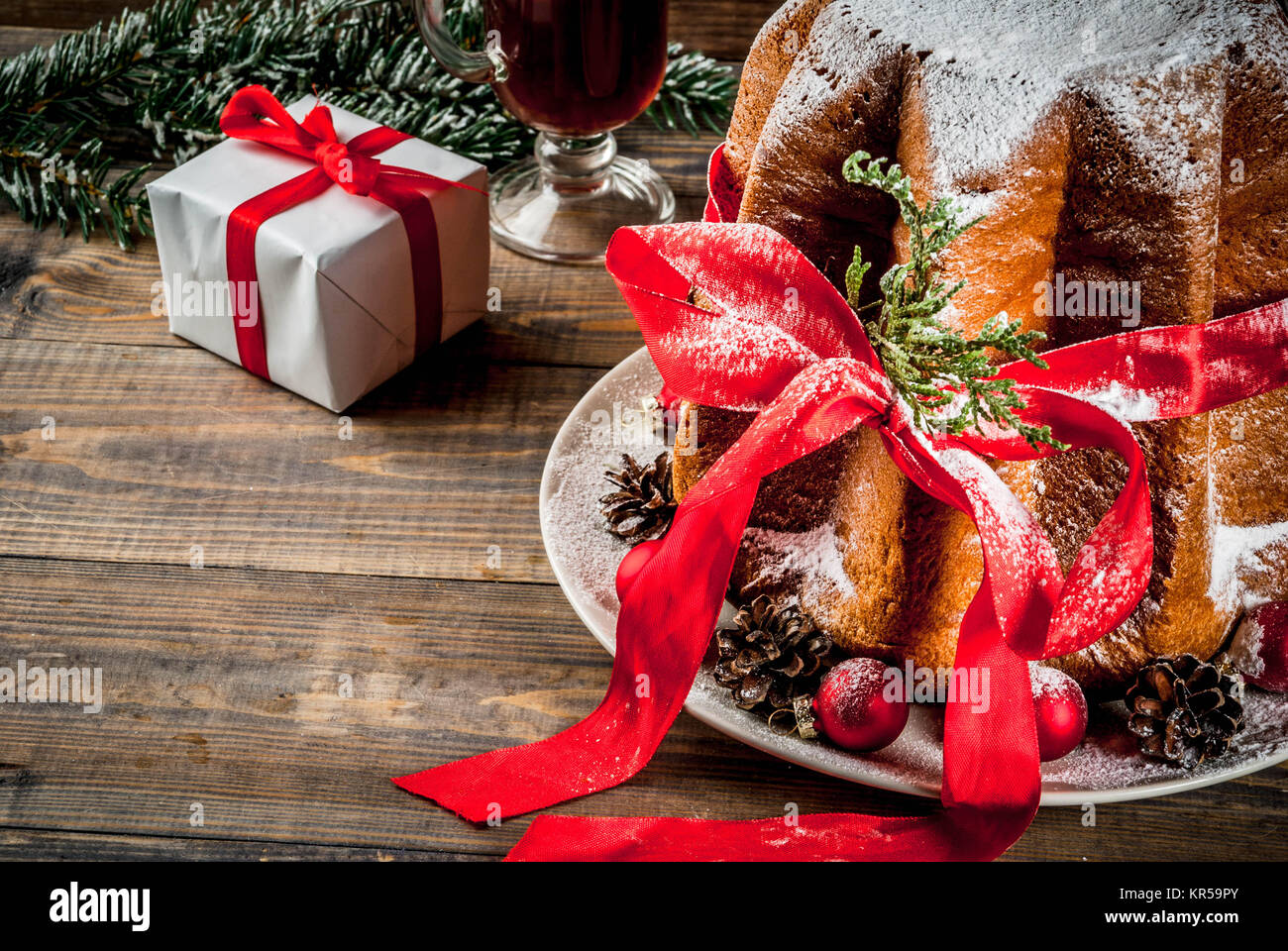 Traditional Italian Christmas Fruit Cake Panettone Pandoro With