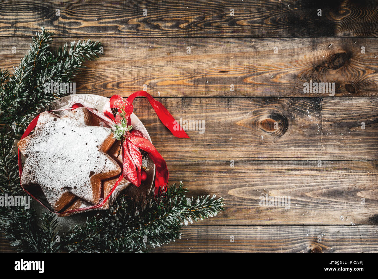 Traditional Italian Christmas Fruit Cake Panettone Pandoro With