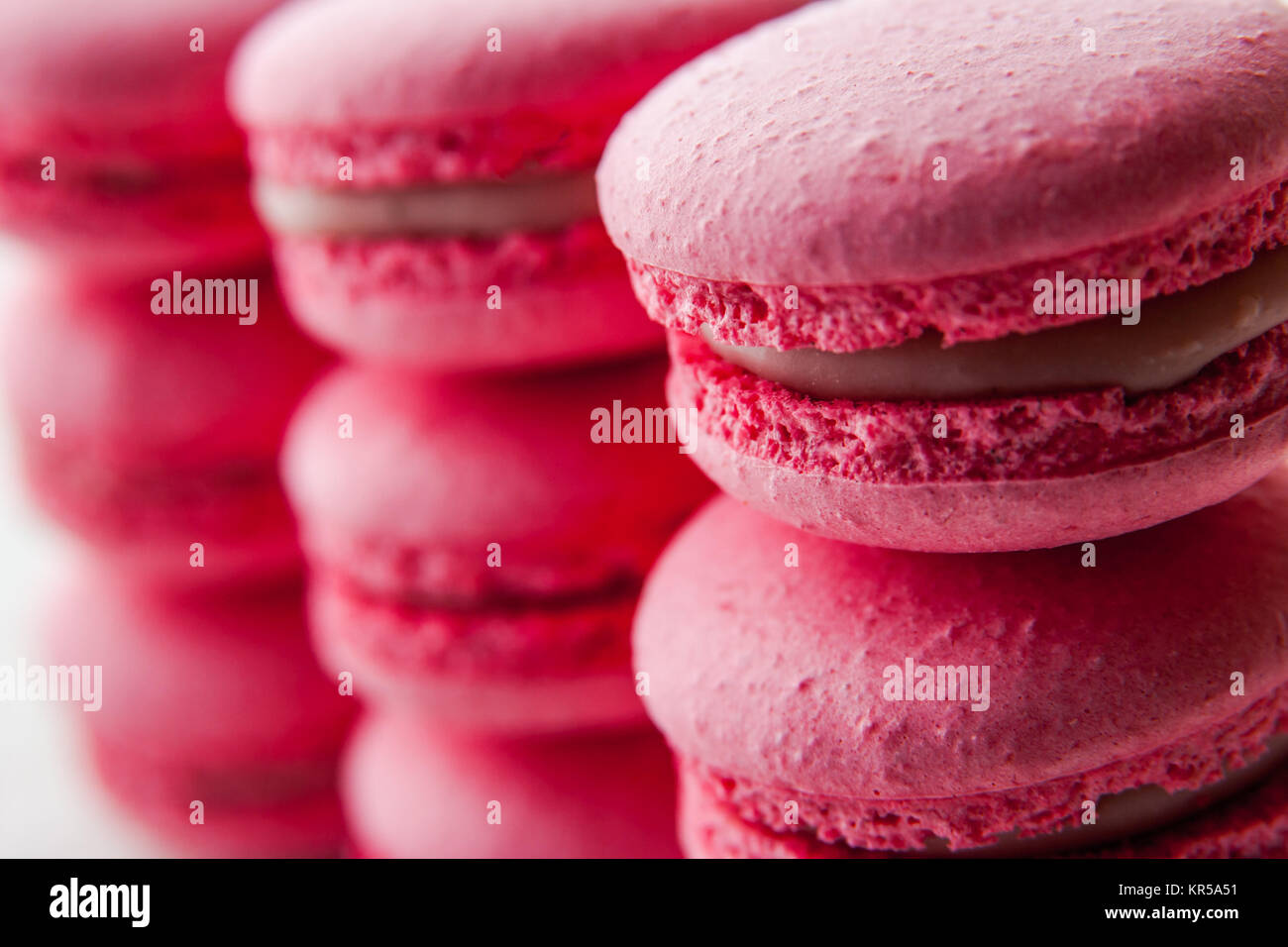 Blurred pink macaroon Stock Photo