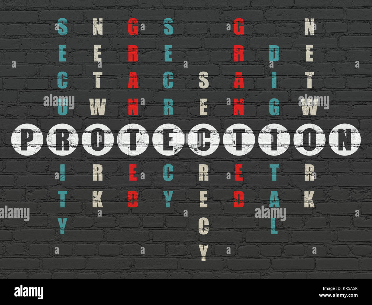 Protection concept Protection in Crossword Puzzle Stock Photo Alamy