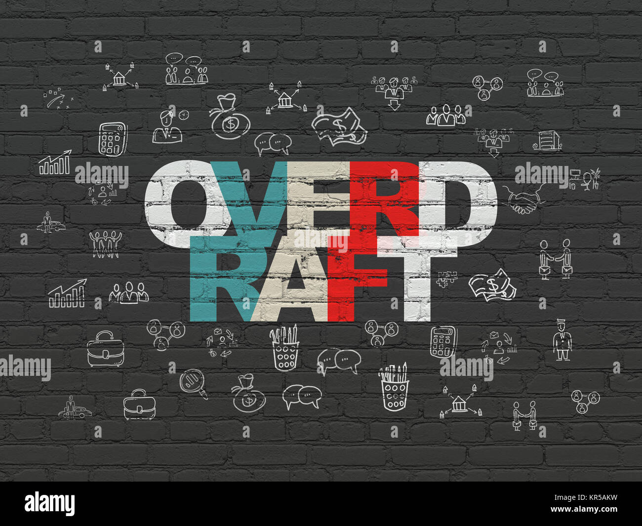 Business concept: Overdraft on wall background Stock Photo - Alamy