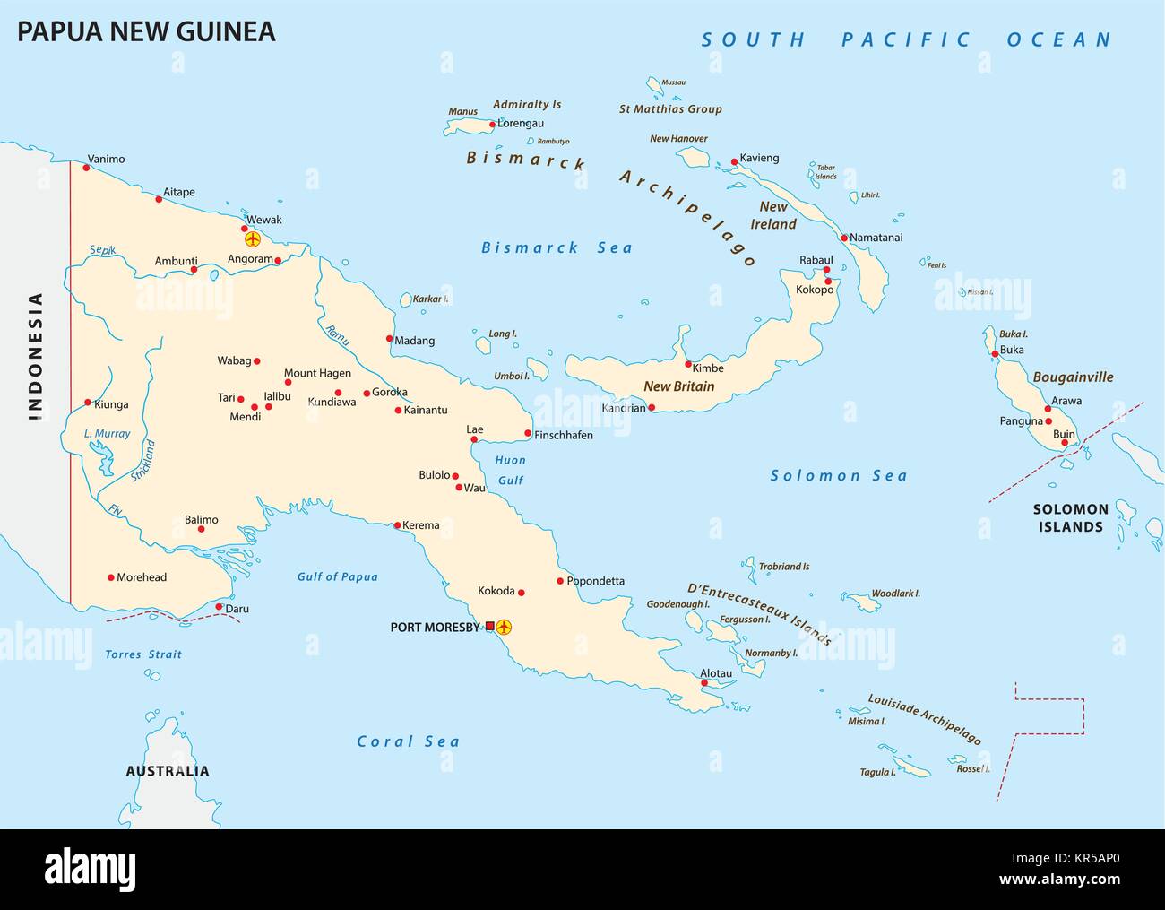 Papua New Guinea vector map Stock Vector