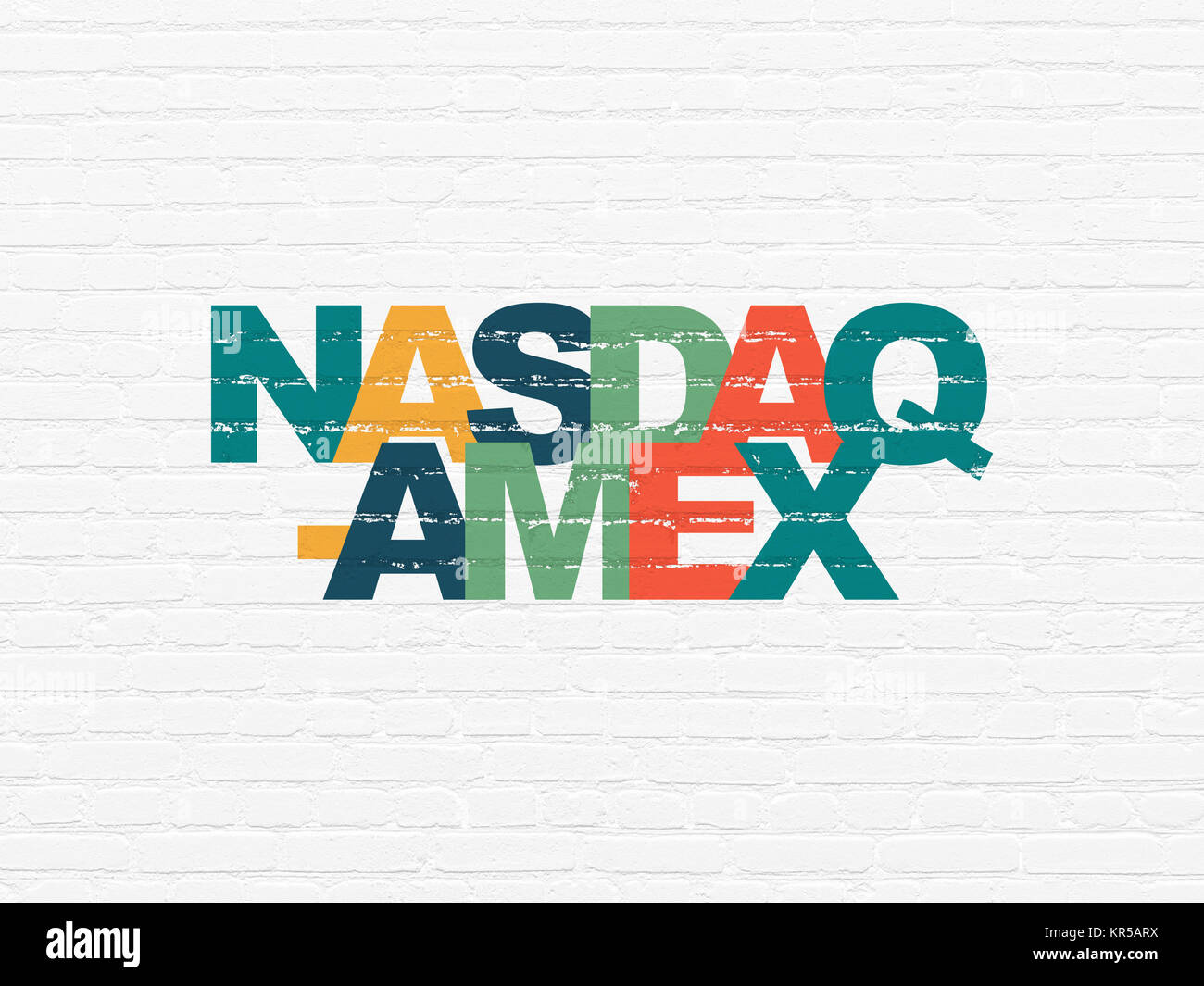 Stock market indexes concept: NASDAQ-AMEX on wall background Stock Photo