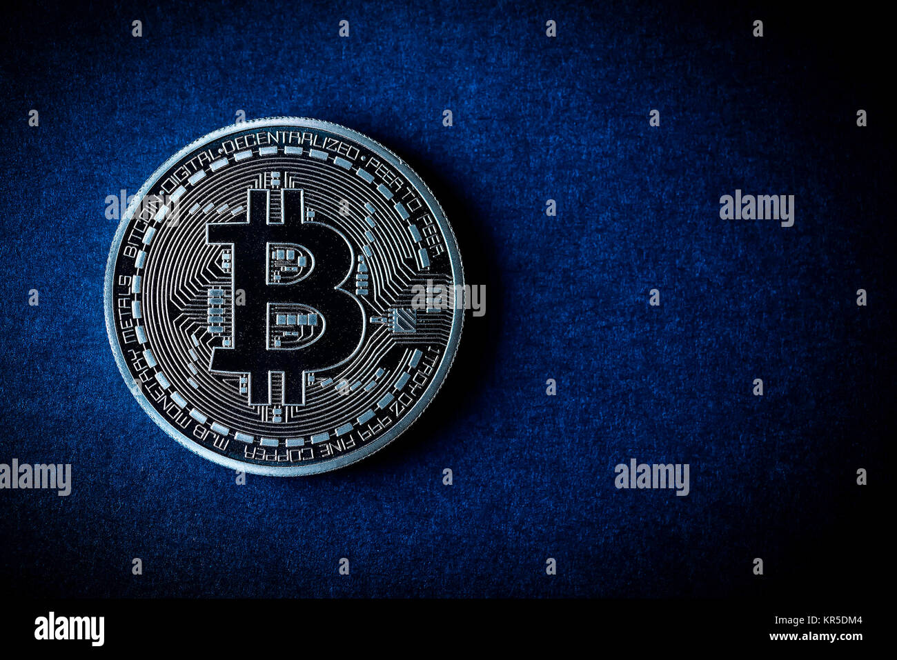 Coin with Bitcoin sign, Münze mit Bitcoin-Zeichen Stock Photo