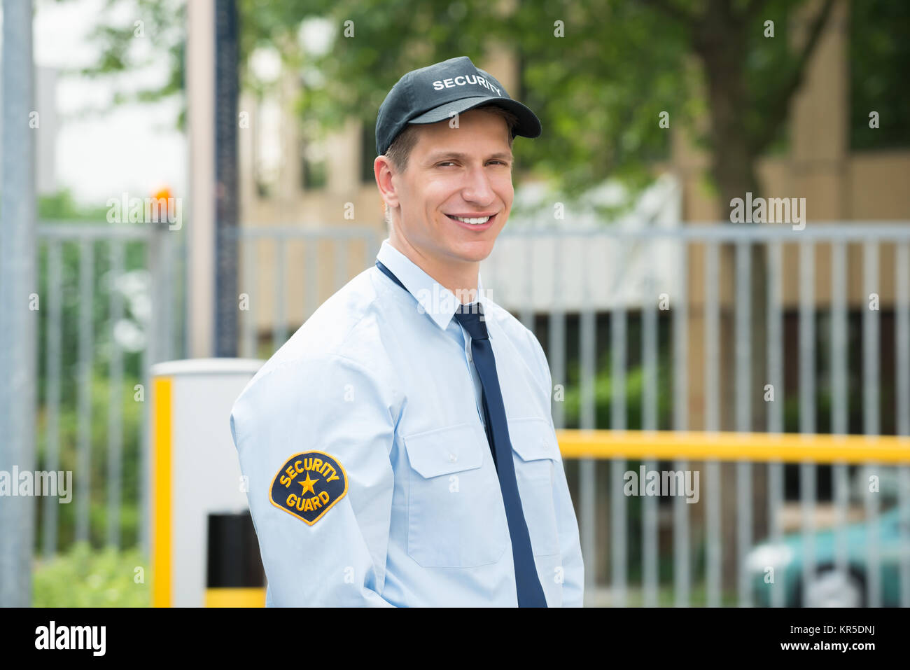 Happy Male Security Guard Stock Photo Alamy