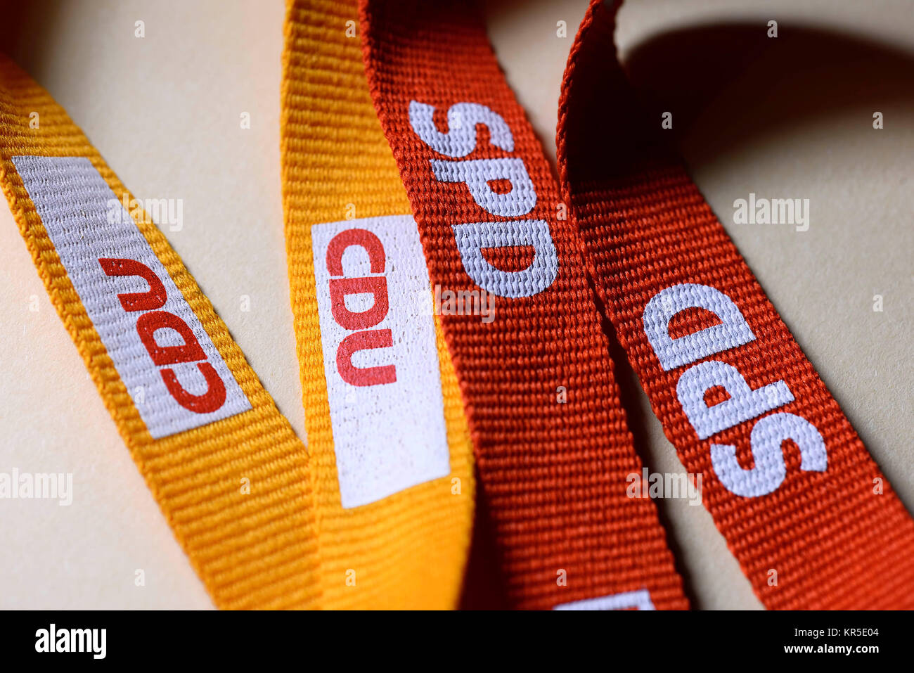 Logos of CDU and SPD, symbolic photo for the grand coalition, Logos von ...