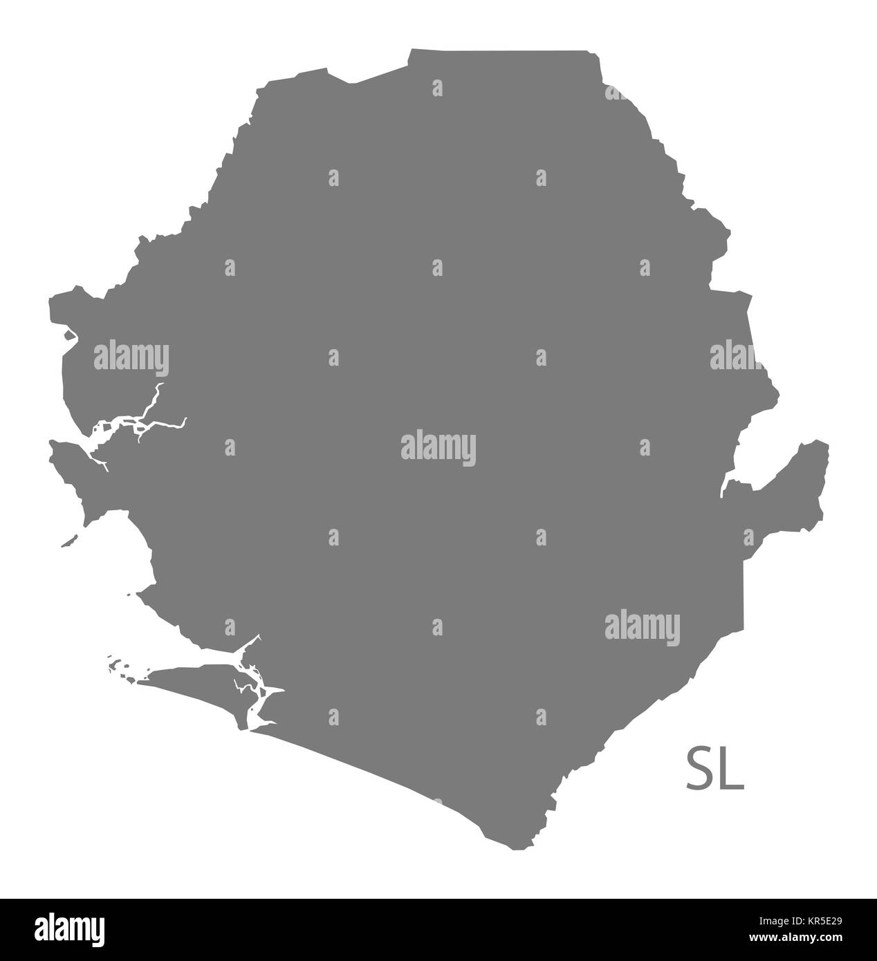 Sierra Leone Map grey Stock Photo - Alamy