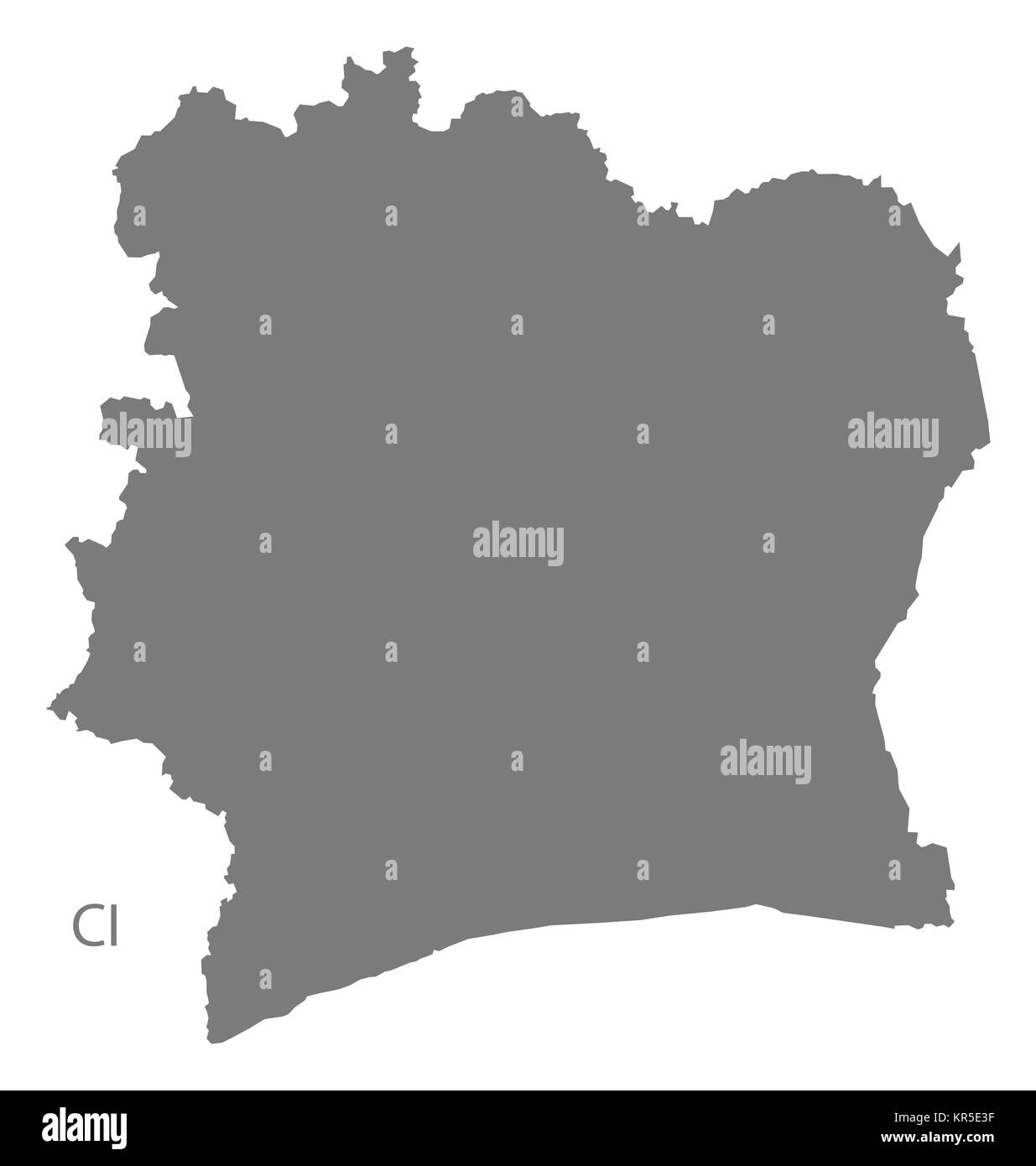 Ivory Coast Map grey Stock Photo Alamy