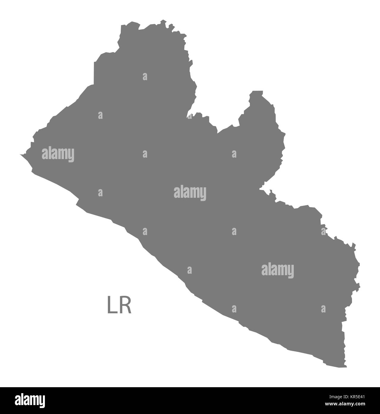 Liberia Map grey Stock Photo