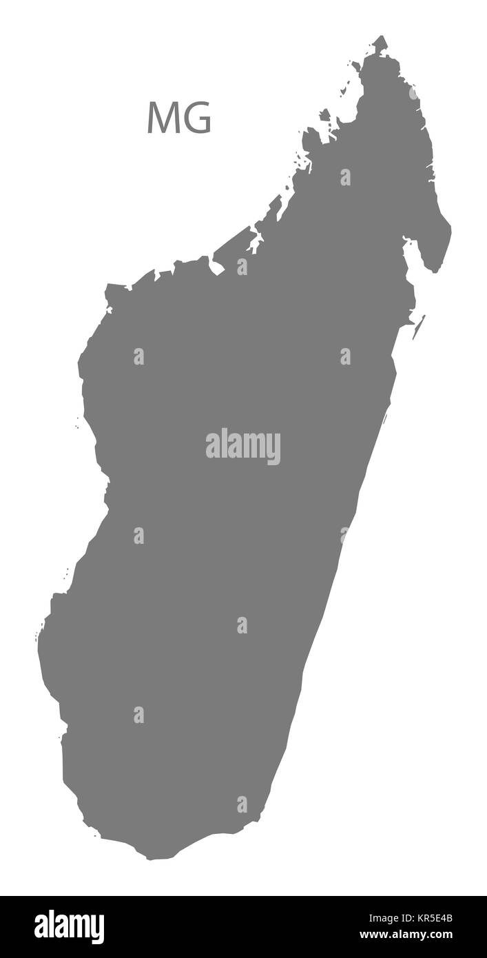 Madagascar Map grey Stock Photo