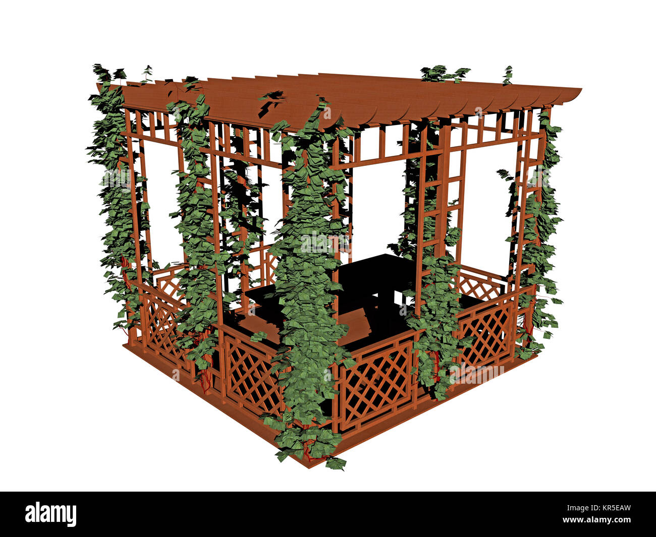 pergola overgrown with ivy Stock Photo - Alamy