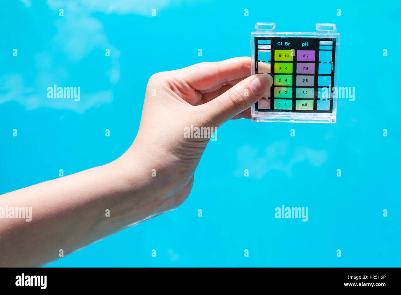 measure water pollution in blue outdoor pool Stock Photo Alamy