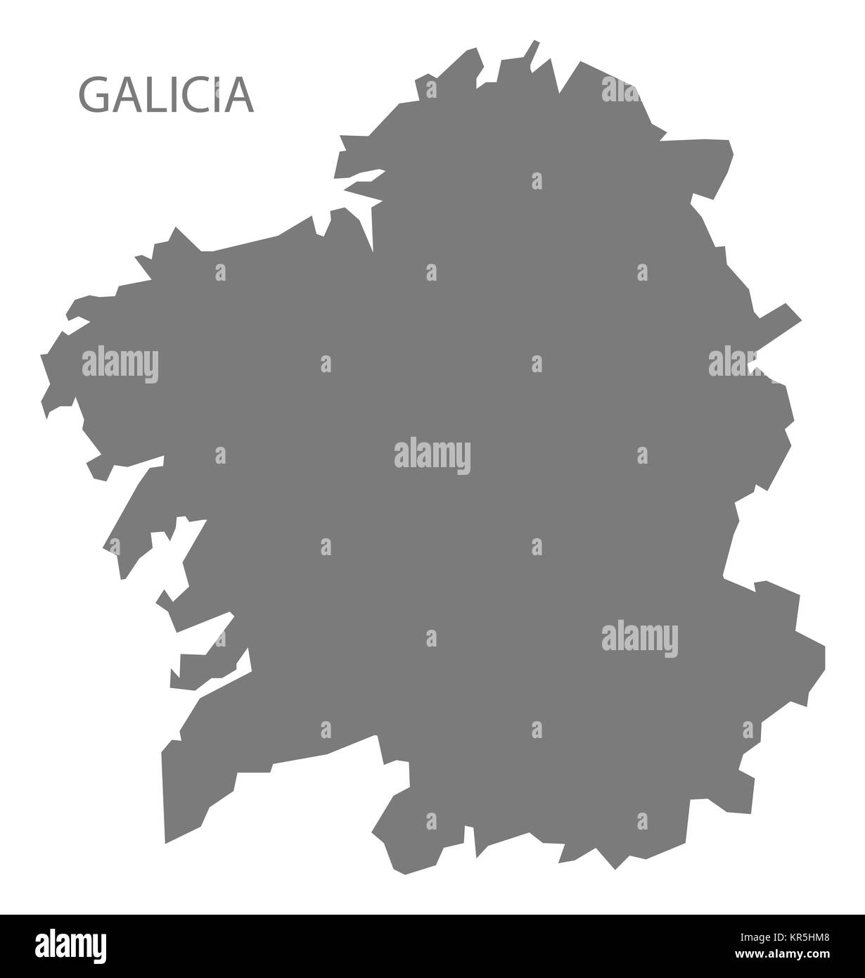 Galicia Spain Map grey Stock Photo