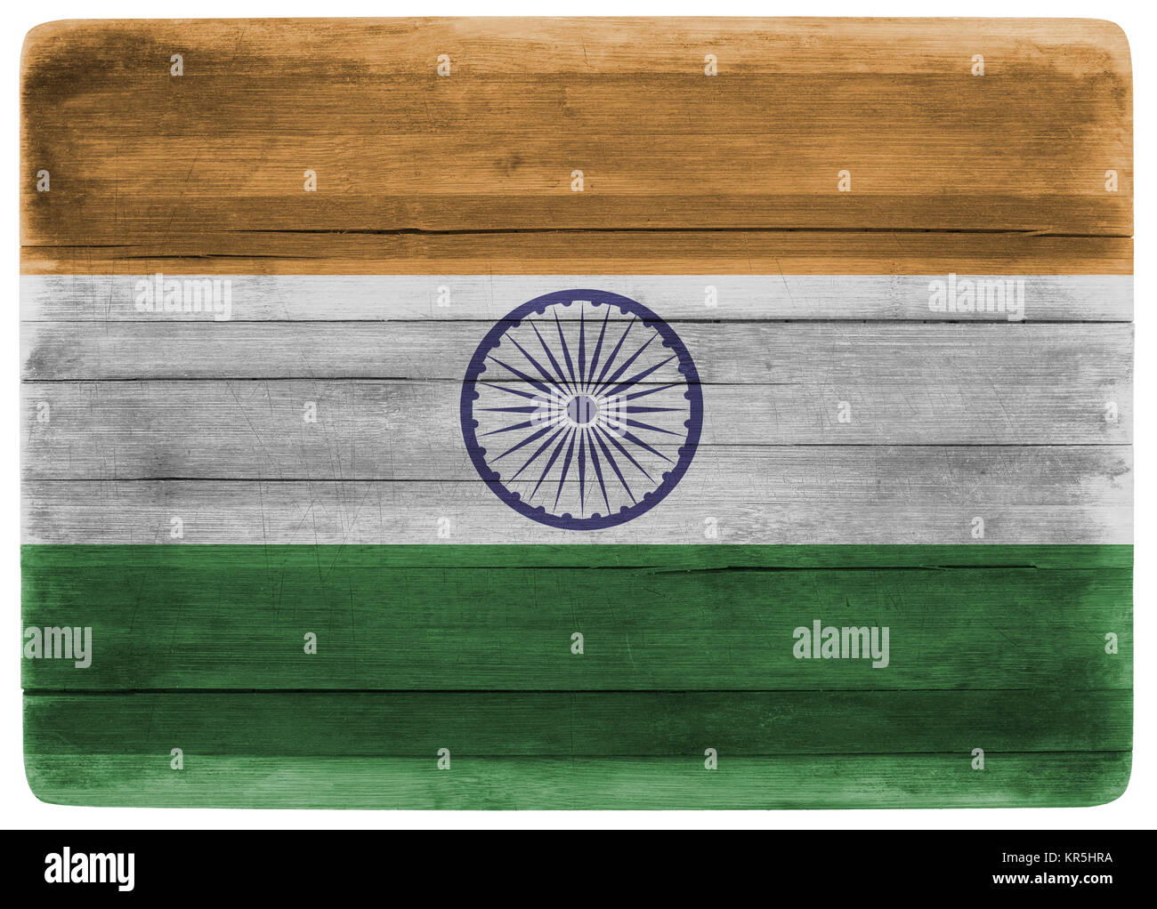 3d illustration India flag on wooden board Stock Photo
