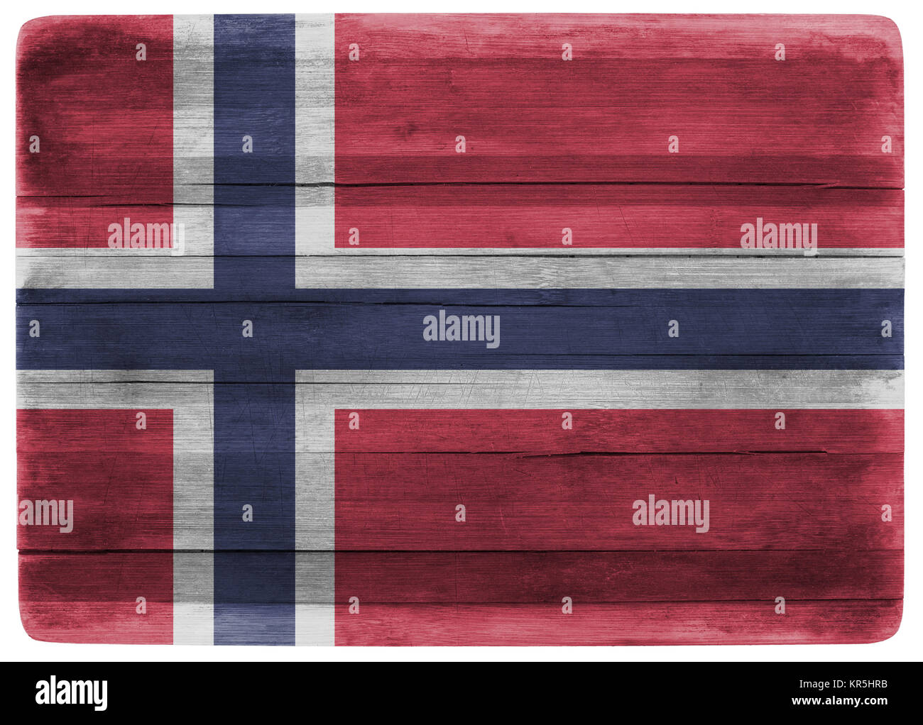 3d illustration Norway flag on wooden board Stock Photo