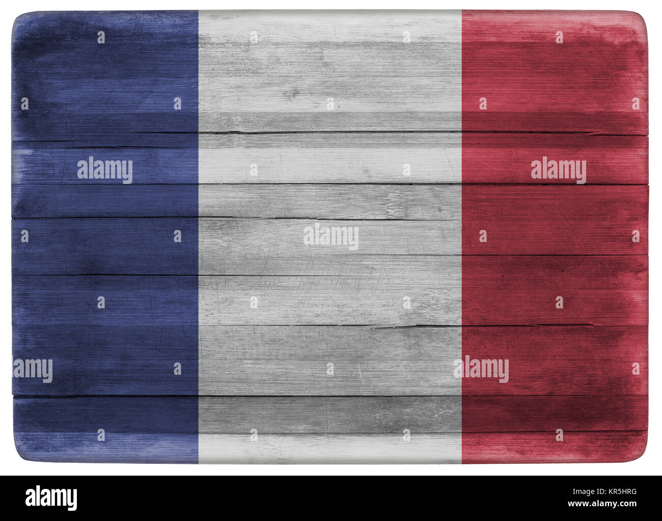 3d illustration France flag on wooden board Stock Photo