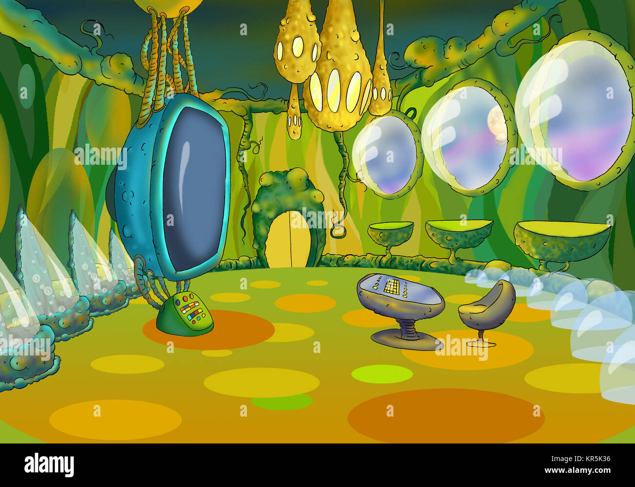 Spaceship cartoon interior hi-res stock photography and images - Alamy