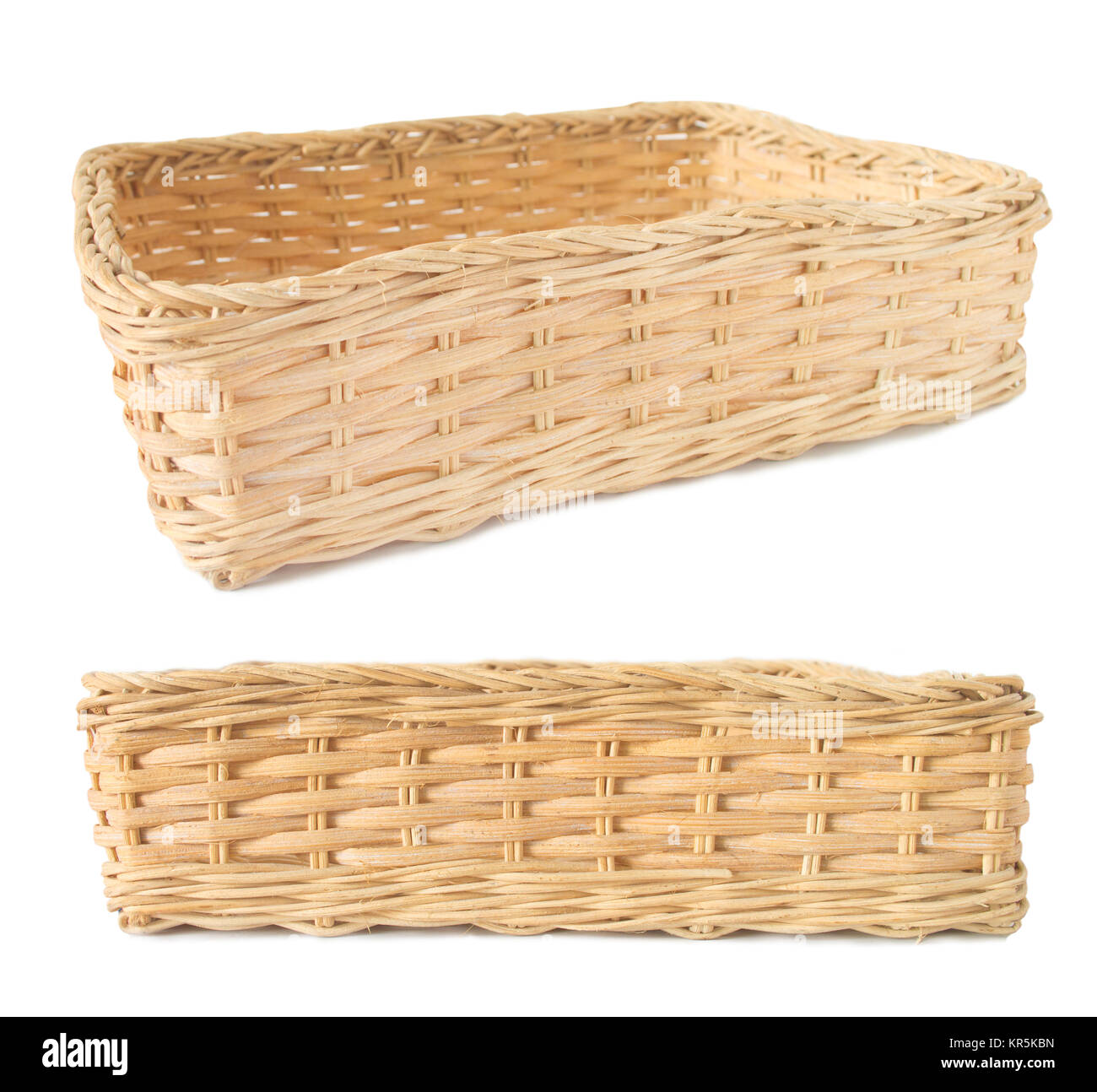Empty wicker basket isolated Stock Photo Alamy