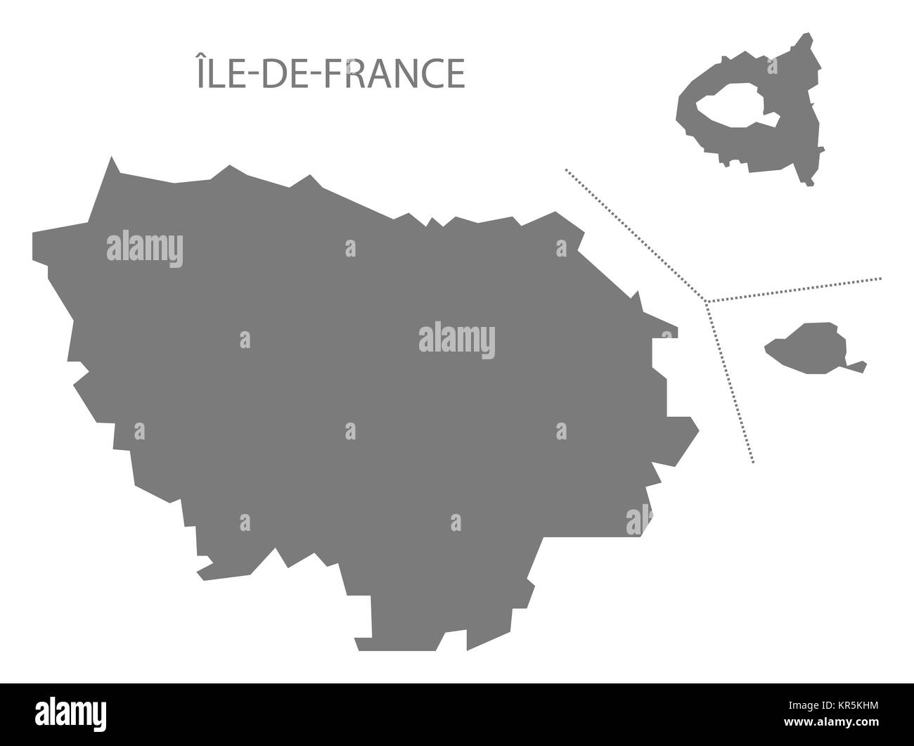 IledeFrance France Map grey Stock Photo Alamy