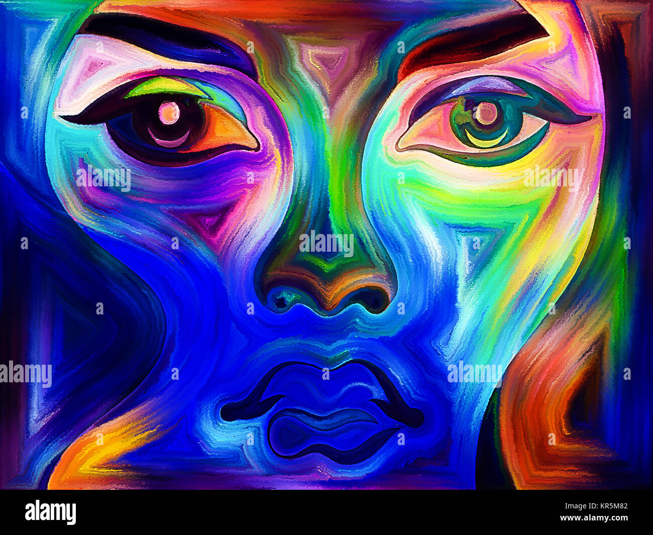Inner Life of Blue Girl Stock Photo - Alamy