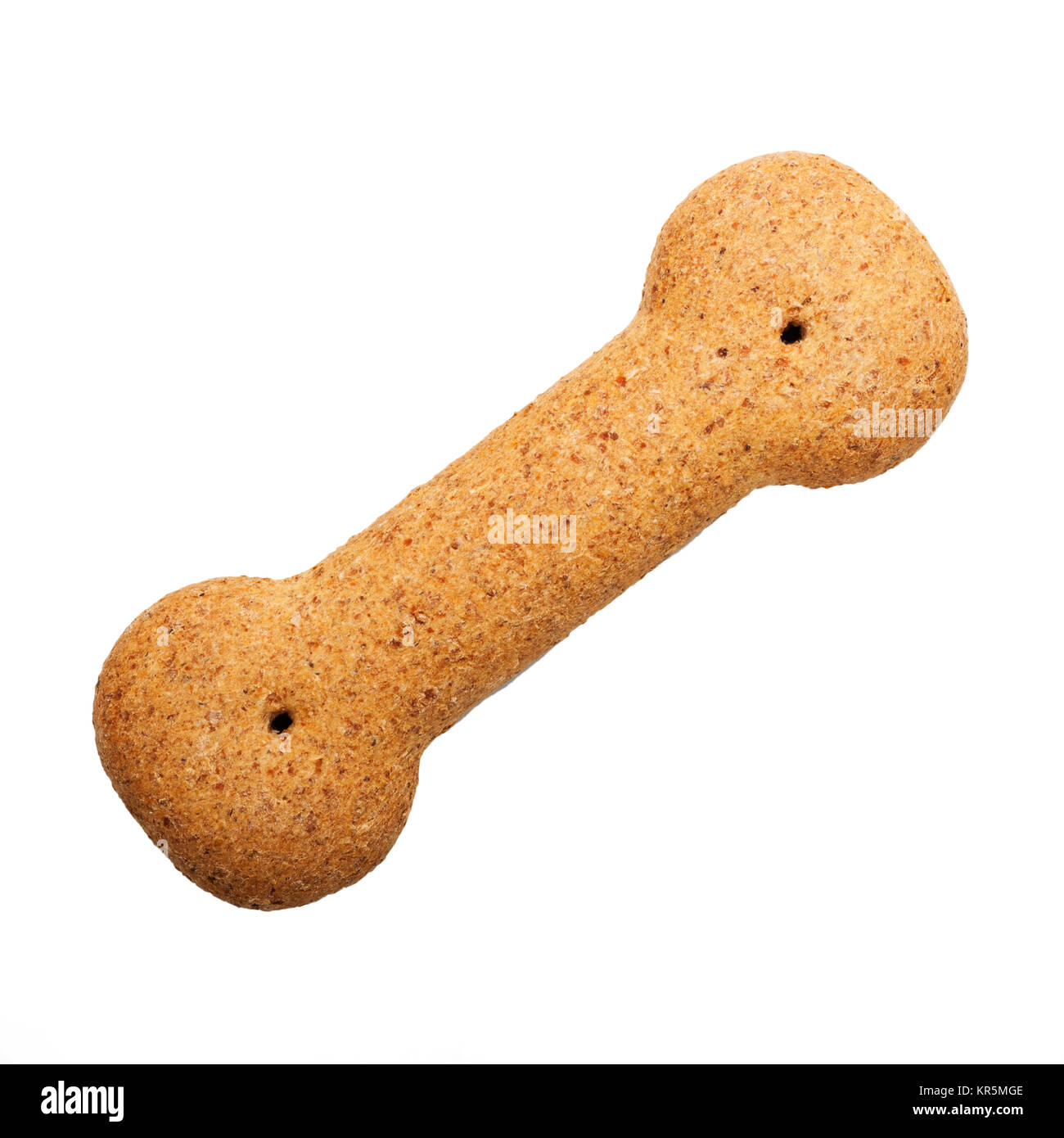 A bone shaped dog biscuit on a white background Stock Photo