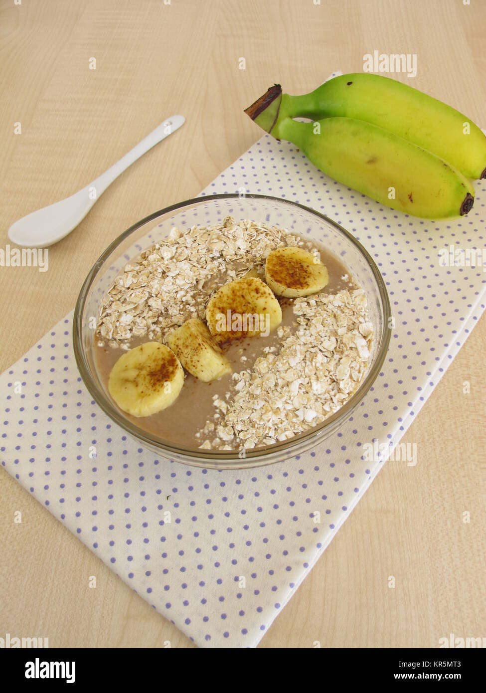 coffee smoothie bowl with banana Stock Photo