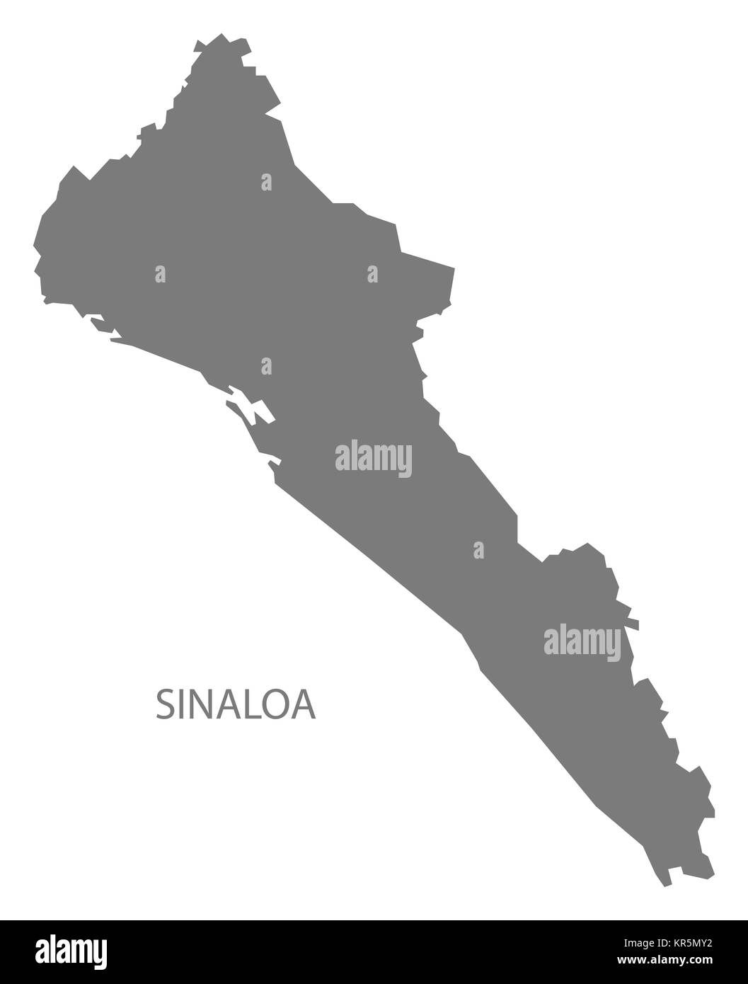Sinaloa Mexico Map grey Stock Photo