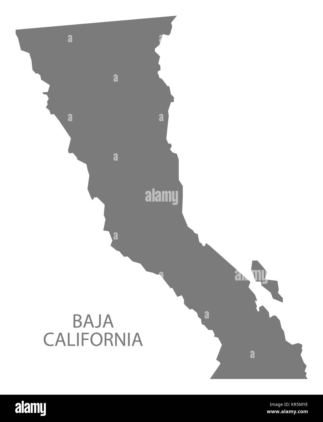 Baja California Mexico Map grey Stock Photo Alamy