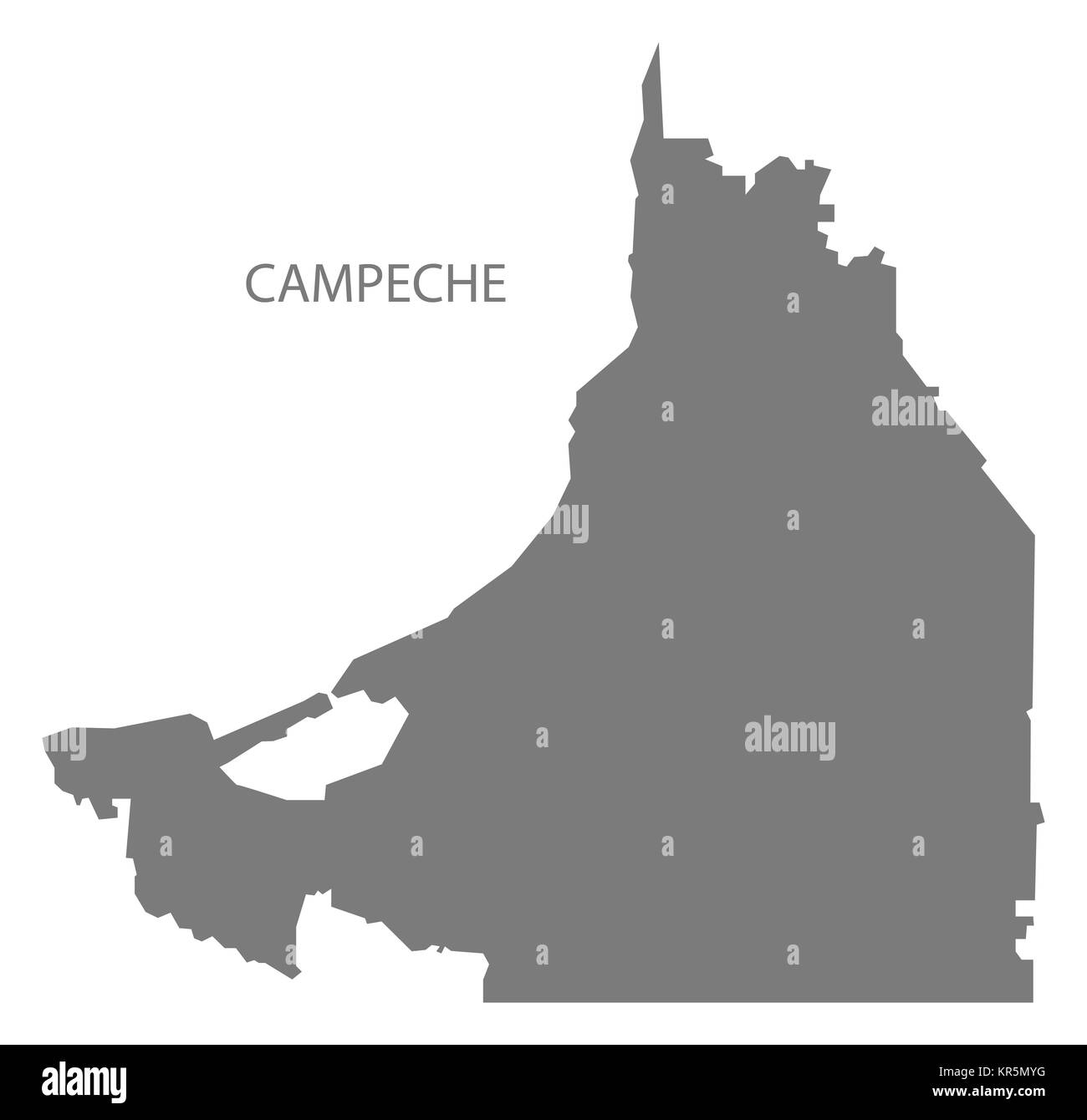 Campeche Mexico Map grey Stock Photo Alamy