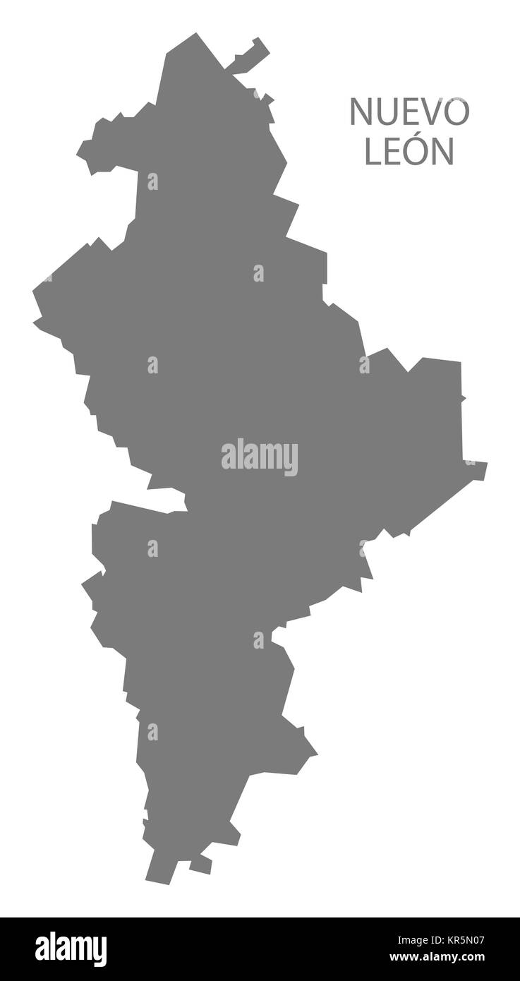 Nuevo Leon Mexico Map grey Stock Photo Alamy