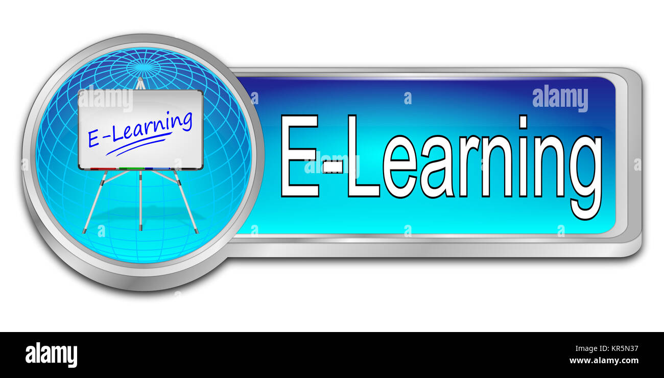 E-Learning Button - 3D illustration Stock Photo - Alamy