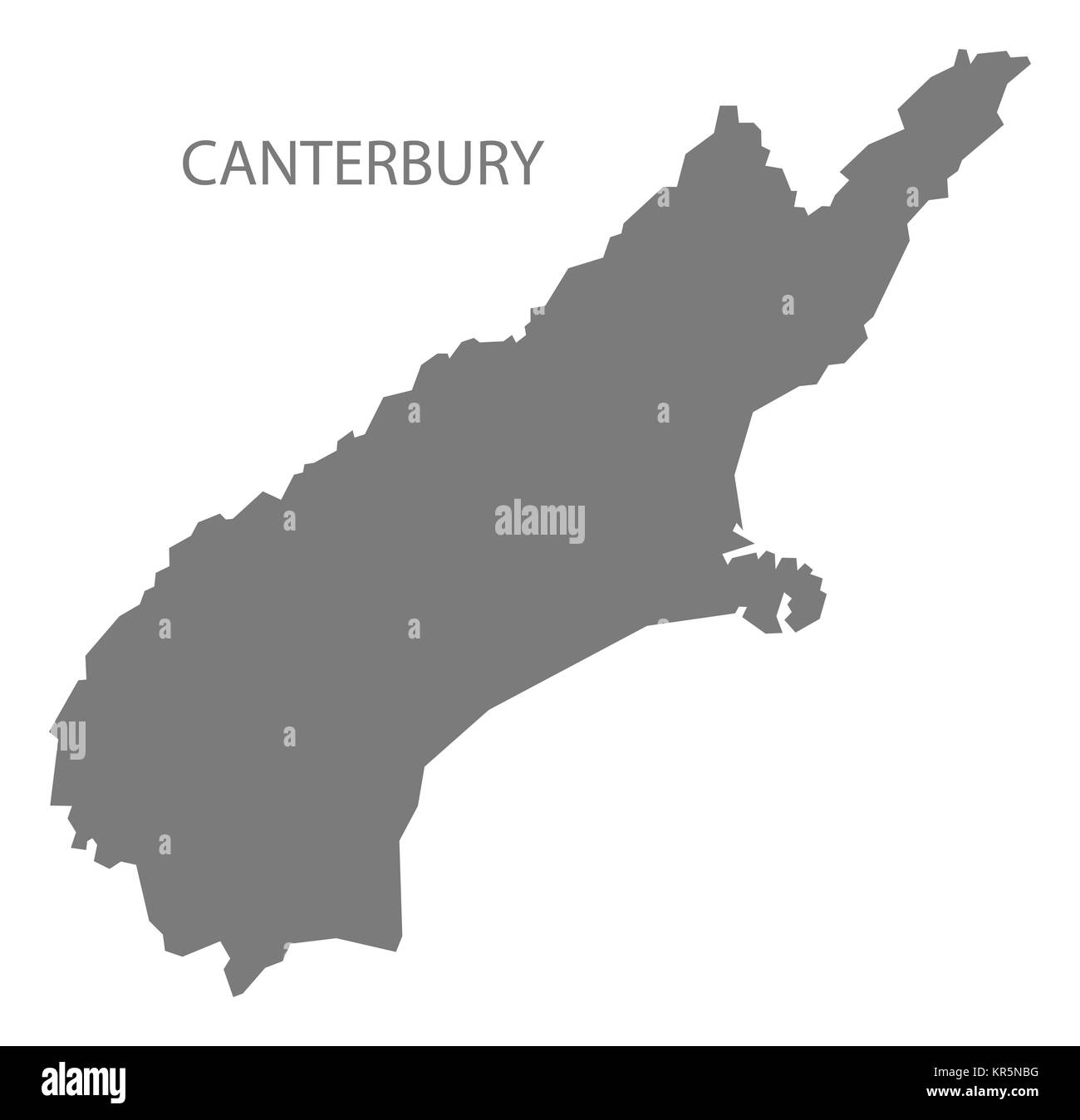 Canterbury New Zealand Map grey Stock Photo