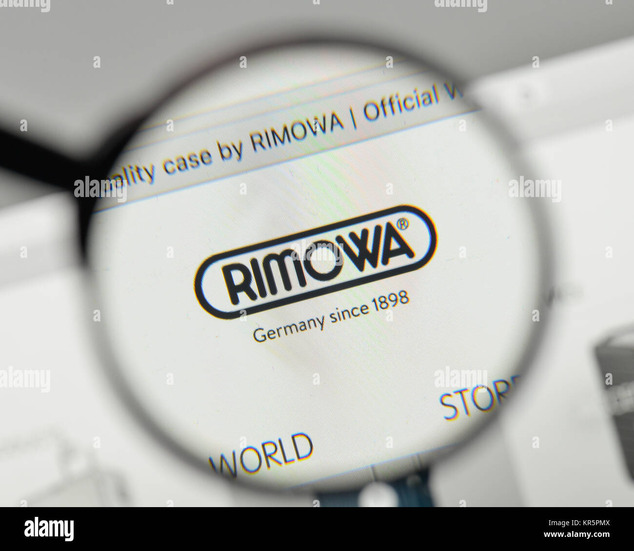Milan, Italy - November 1, 2017: Rimowa logo on the website