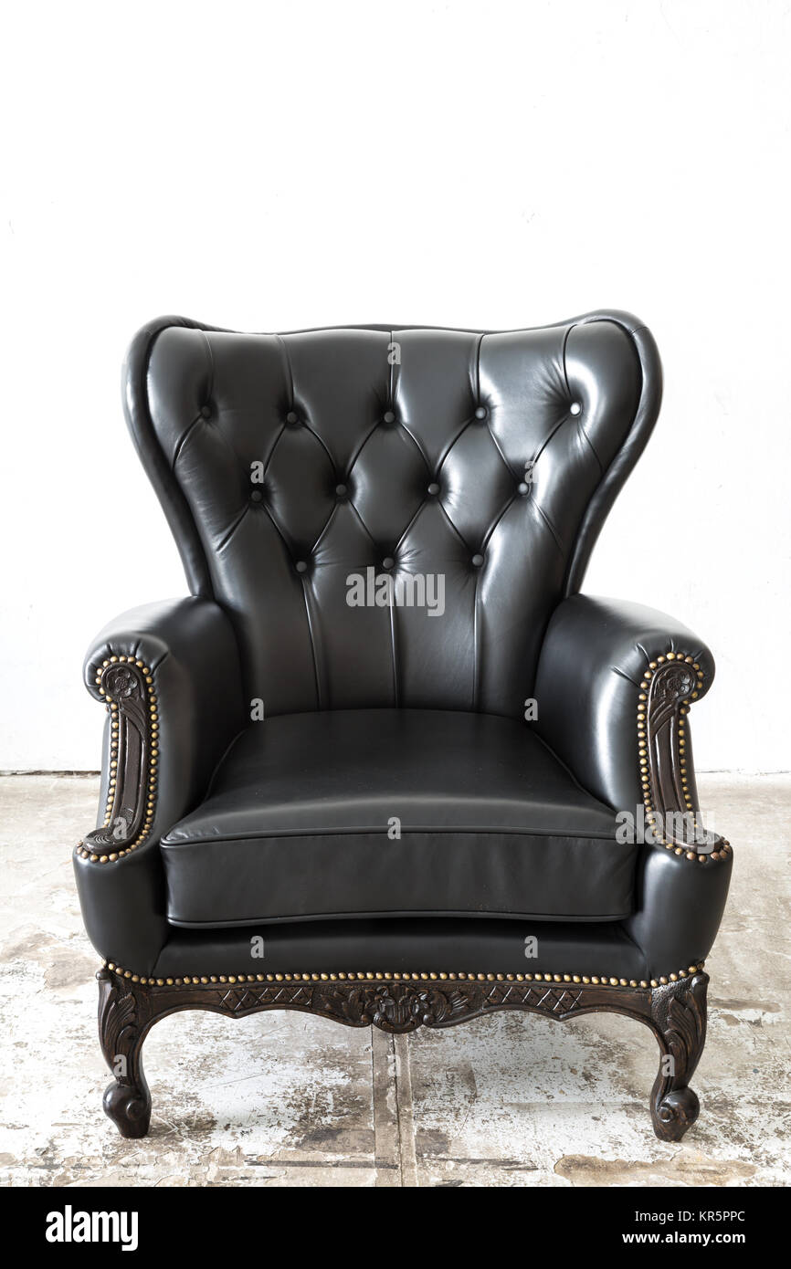 Black leather Chair Stock Photo Alamy