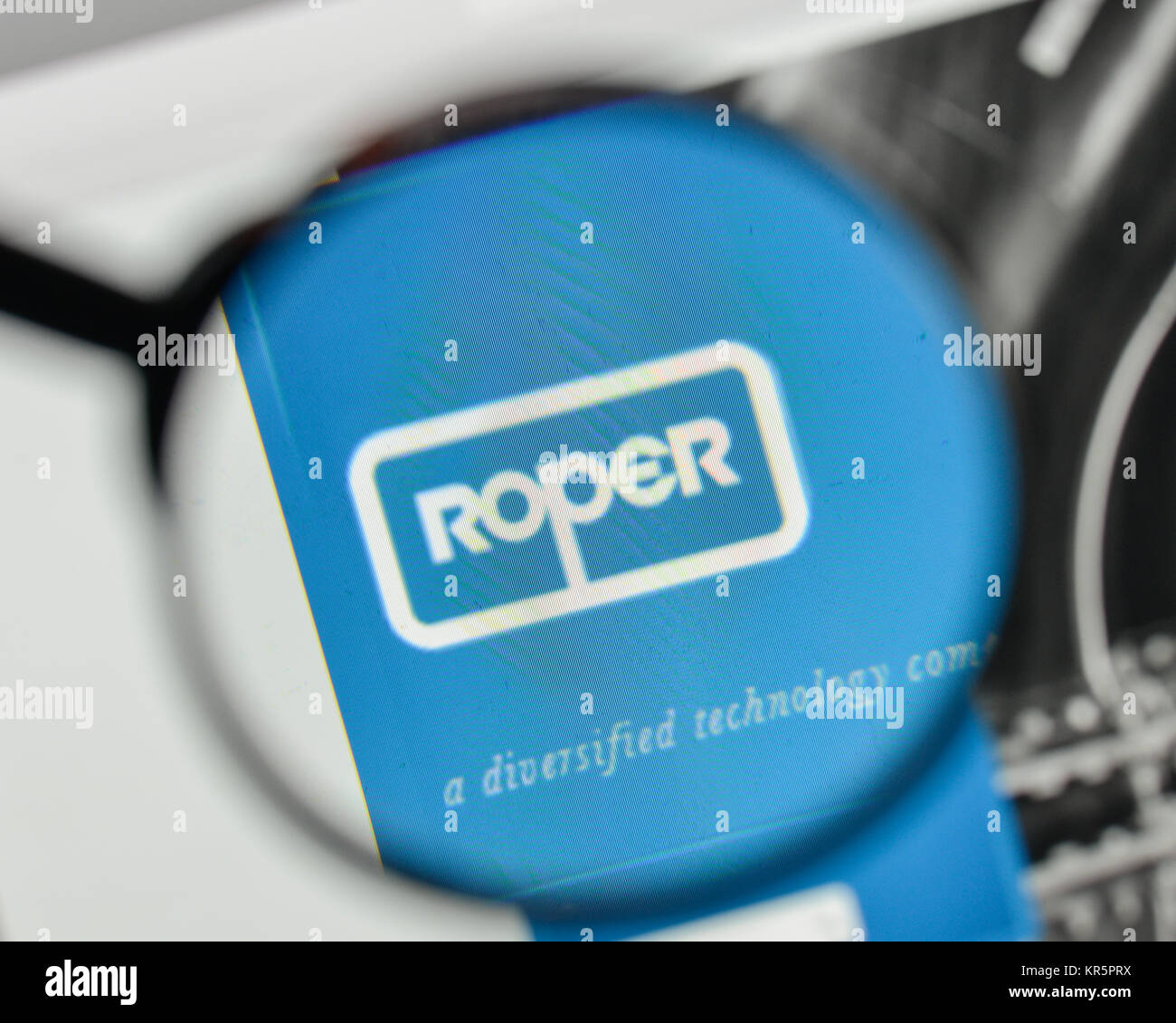 Milan, Italy - November 1, 2017: Roper Technologies logo on the website homepage. Stock Photo