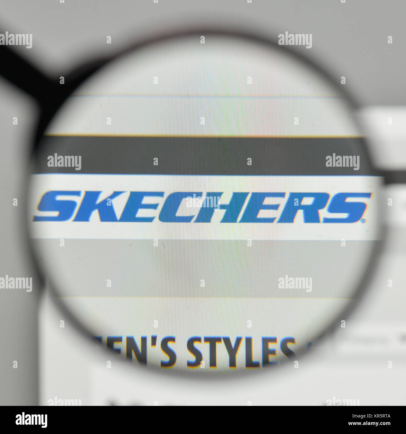Milan, - November 1, 2017: Skechers U.S.A. logo on the website homepage Stock -