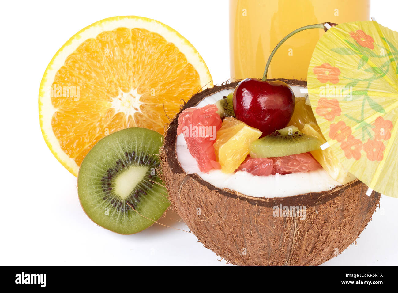 Fresh fruit salad and juice Stock Photo Alamy