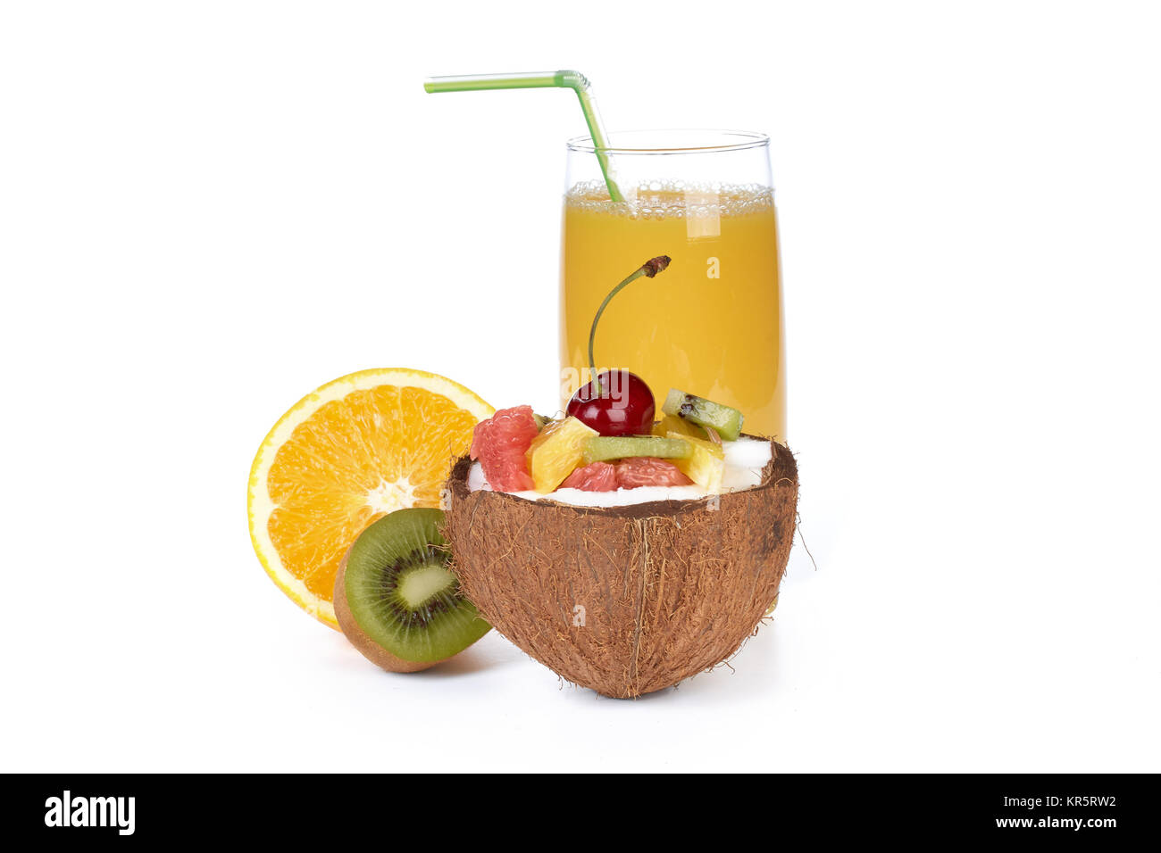 Fresh fruit salad and juice Stock Photo Alamy