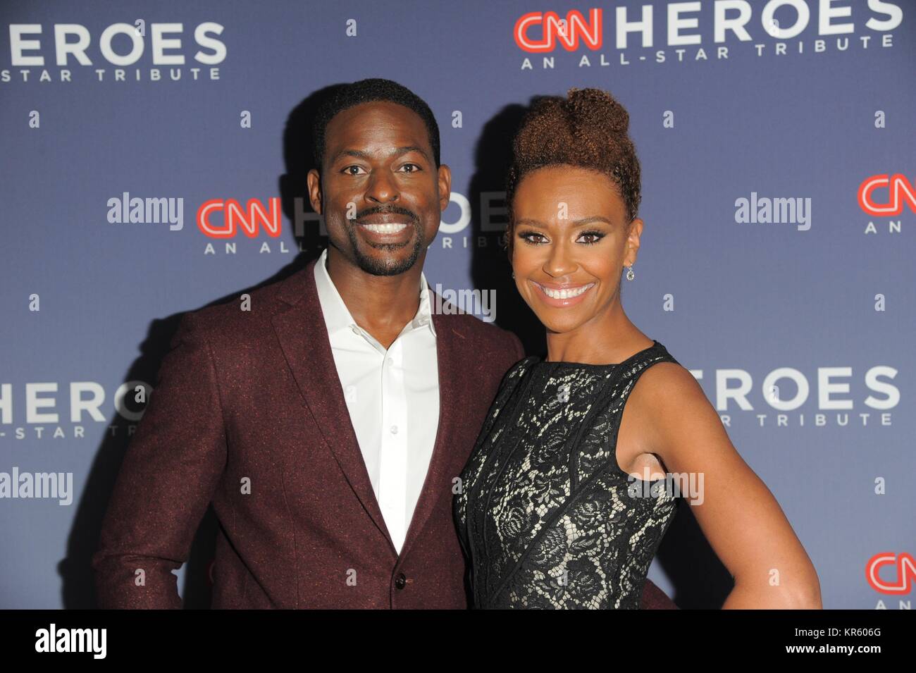 Sterling K. Brown (L) and Ryan Michelle Bathe attend CNN Heroes 2017 at the...