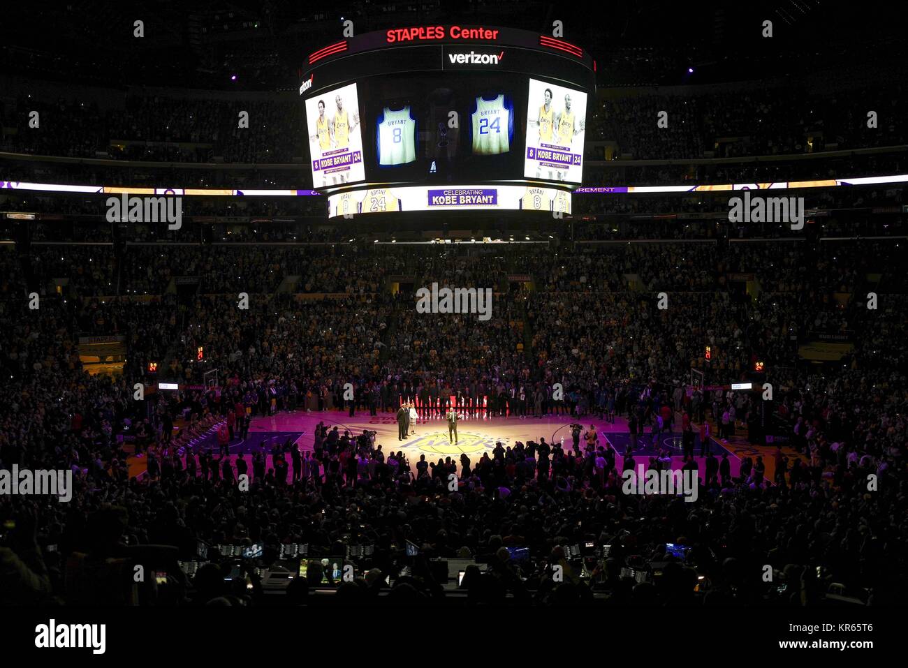 Los Angeles, California, USA. 18th Dec, 2017. Kobe Bryant's 8 and 24
