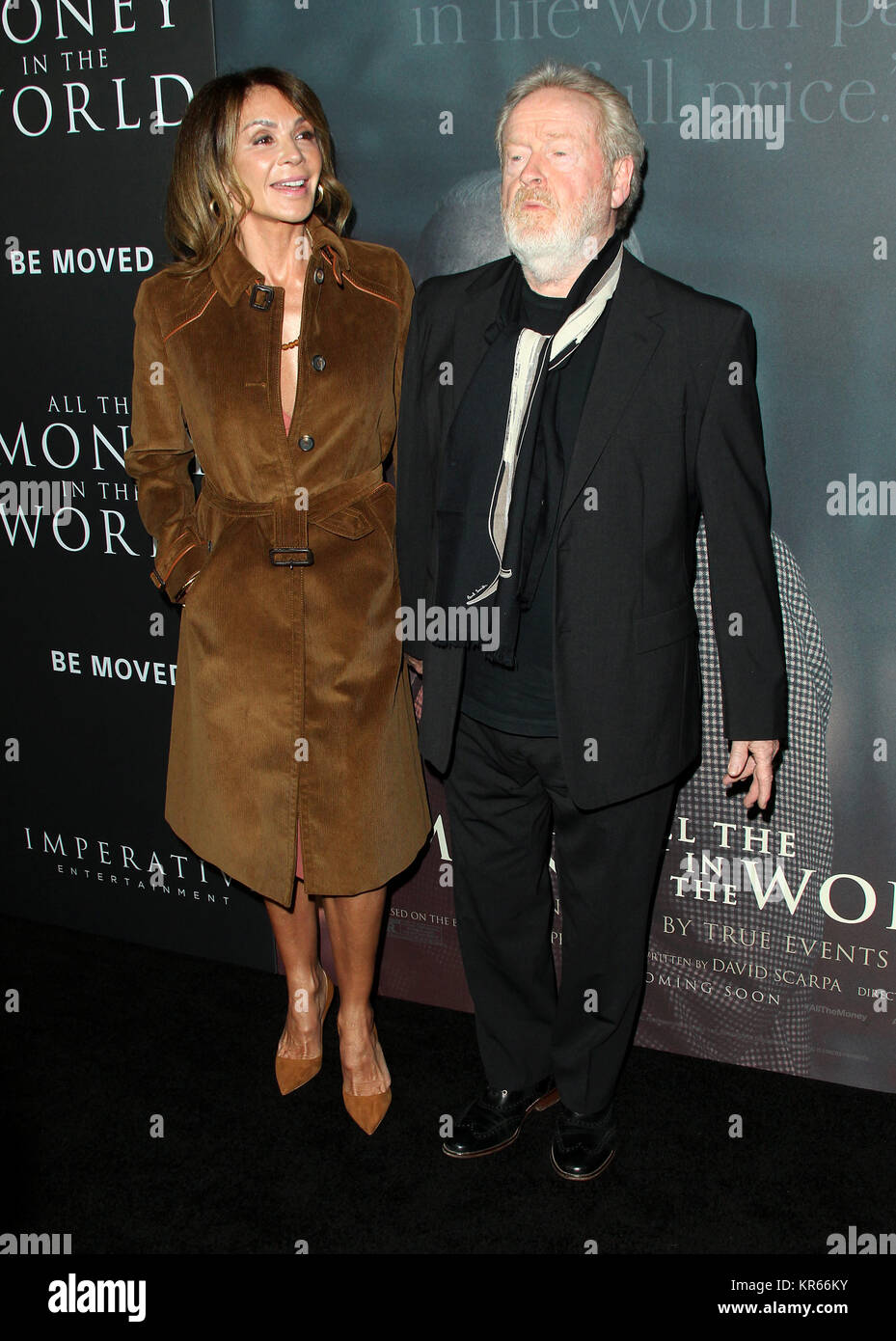 Beverly Hills, CA, USA. 18th Dec, 2017. Director Ridley Scott with wife