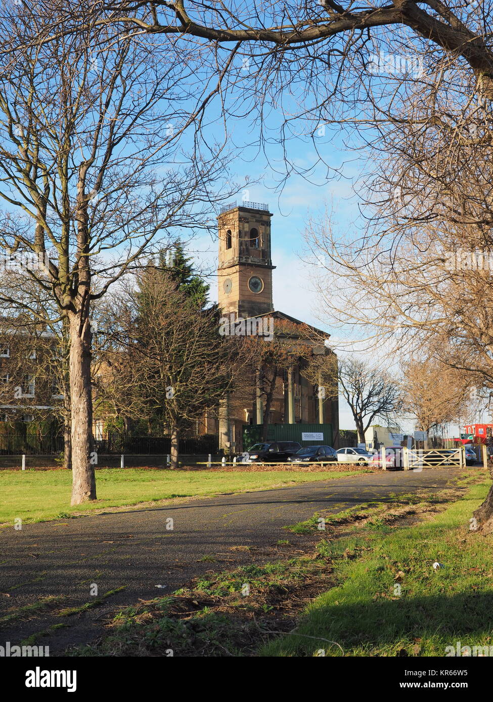 Sheerness, Kent, UK. 19th Dec, 2017. Sheerness Dockyard Church Trust (chairman Will Palin son of Michael Palin) has appointed Hugh Broughton Architects to work on the restoration,  which aims to transform the Grade II* listed building at the entrance to the former Royal Dockyard on the Isle of Sheppey, badly damaged by fire in 2001.  This is  a groundbreaking £4.75m Heritage Lottery Fund project (additional funding from Historic England). The building is an architectural masterpiece and one of the most important buildings at risk in the South East. Credit: James Bell/Alamy Live News Stock Photo