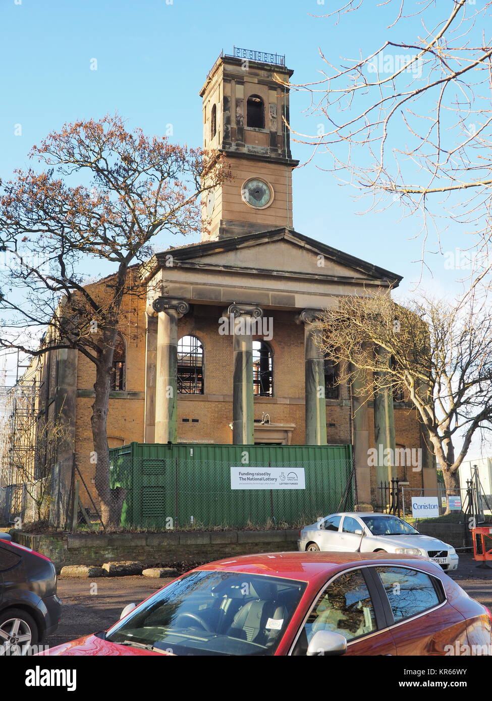 Sheerness, Kent, UK. 19th Dec, 2017. Sheerness Dockyard Church Trust (chairman Will Palin son of Michael Palin) has appointed Hugh Broughton Architects to work on the restoration,  which aims to transform the Grade II* listed building at the entrance to the former Royal Dockyard on the Isle of Sheppey, badly damaged by fire in 2001.  This is  a groundbreaking £4.75m Heritage Lottery Fund project (additional funding from Historic England). The building is an architectural masterpiece and one of the most important buildings at risk in the South East. Credit: James Bell/Alamy Live News Stock Photo