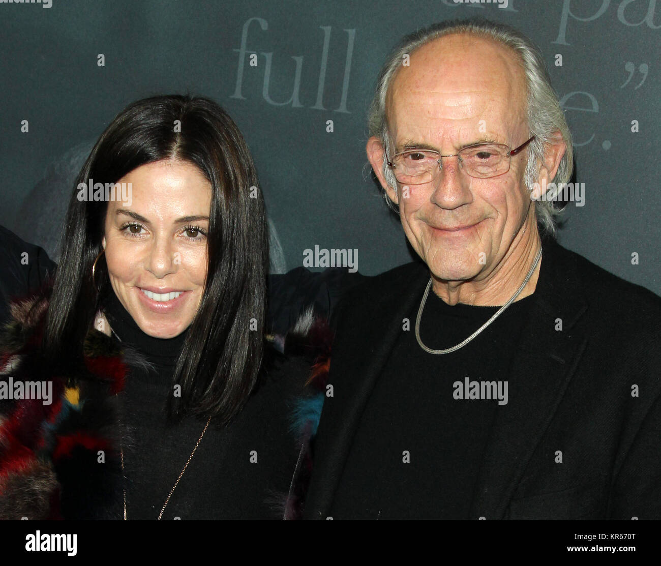 Beverly Hills, CA, USA. 19th Dec, 2017. Christopher Lloyd with Lisa  Loiacono. "All The Money In The World"" Premiere held at the Academy's  Samuel Goldwyn Theatre in Beverly Hills. Photo Credit: AdMedia