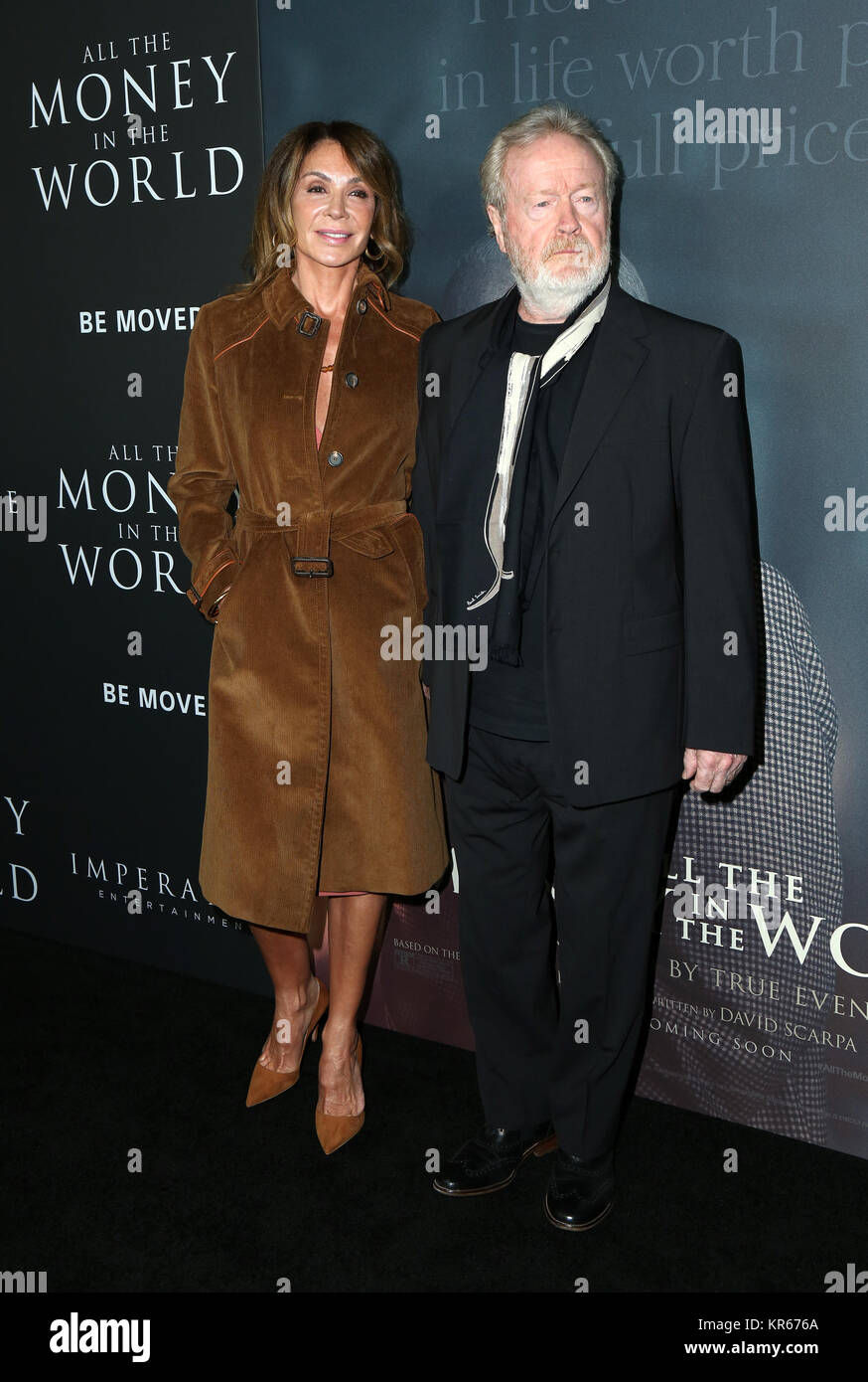 Beverly Hills, Ca. 18th Dec, 2017. Ridley Scott, Giannina Facio, at