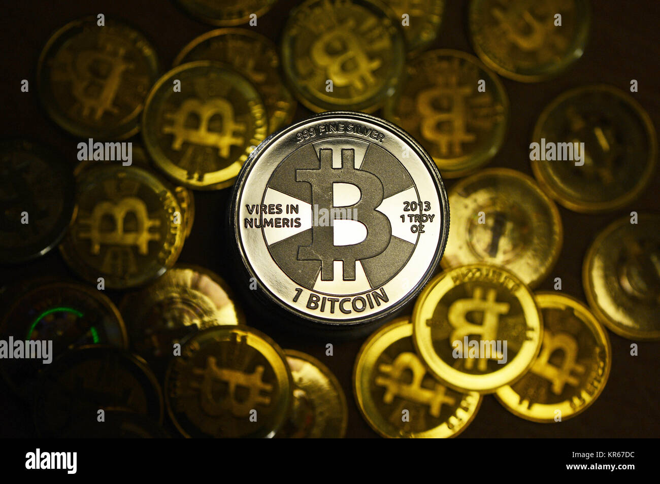 Berlin, Germany. 28th Nov, 2013. ILLUSTRATION Bitcoins photographed