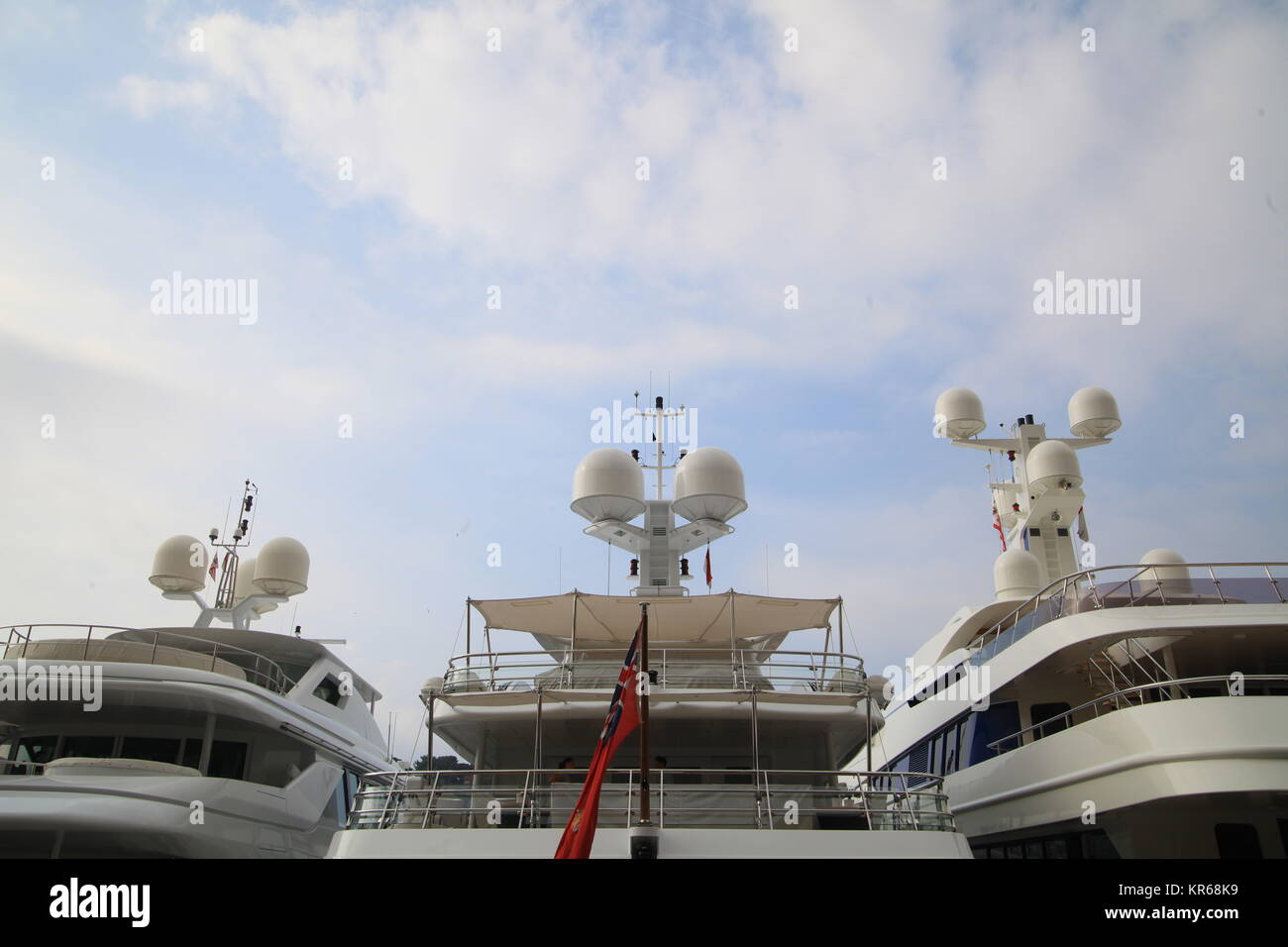 communications tower modern warship Stock Photo