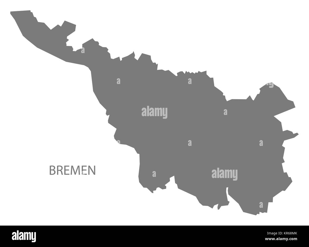 bremen germany map grey