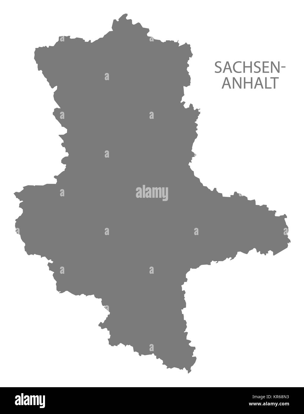 Sachsen-Anhalt Germany Map grey Stock Photo