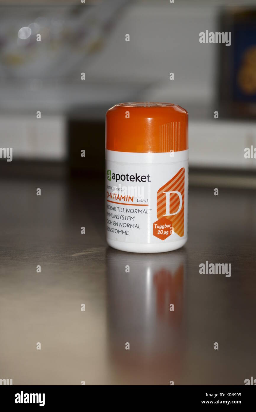 Vitamine D pack of medicines Stock Photo